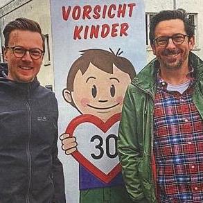 Benjamin Bauer und Helge Wagner Tempo 30 Förderverein Bunter Rabe Wiesbaden